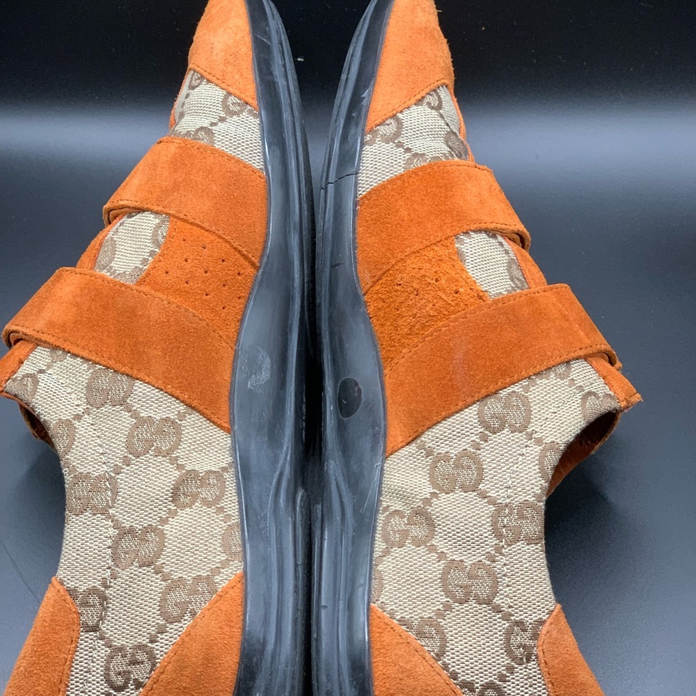 Gucci Orange Suede & GG Canvas Sneakers - Picture 13 of 15